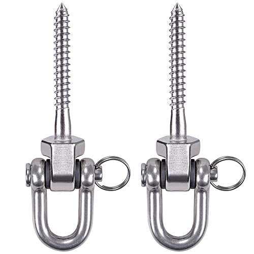 Swing Sets Yoga Hammock Chair Sandbag Besthouse Set of 2 Permanent Antirust Stainless Steel 304 Heavy Duty Swing Hangers,900kg Capacity 4 Expansion Bolts for Concrete 180° Swing